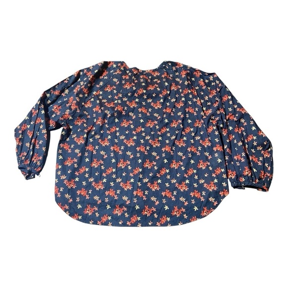 Outerknown 100% Organic Cotton Folk Peasant Top Floral Sz S - Picture 3 of 5